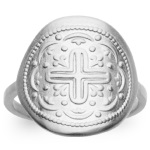 Bague avec motif croix en argent 925/000 rhodié.