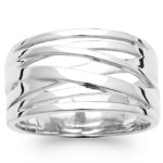 Bague en argent 925/000 rhodié.