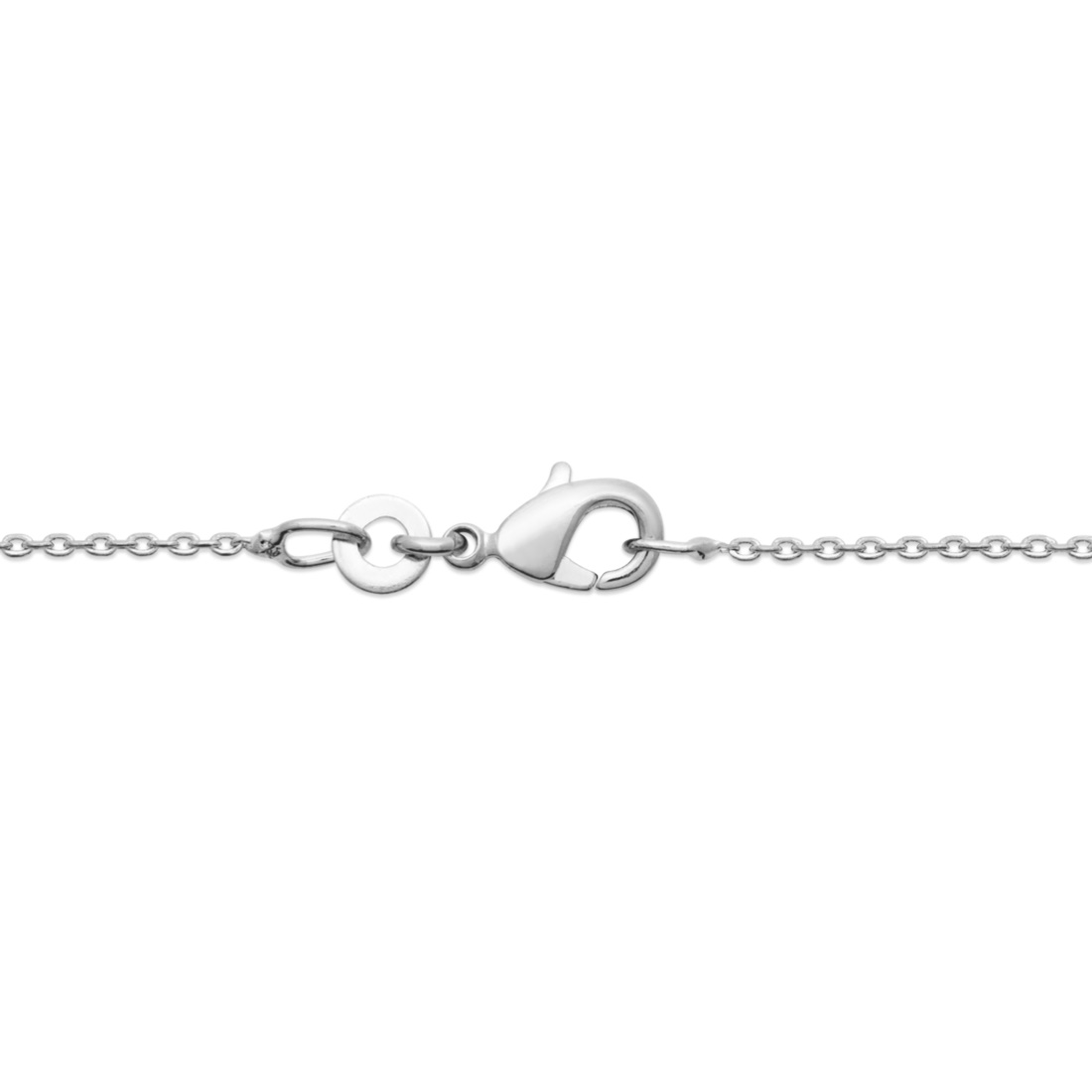 Collier composé d'une chaîne et un pendentif en forme de chaîne grosse maille en argent 925/000 rhodié.<br/>Fermoir mousqueton avec anneaux de rappel à 40, 42 et 45 cm.  Adolescent Adulte Femme Fille Indémodable 