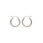 Boucles d'oreilles créoles en argent 925/000 rhodié.