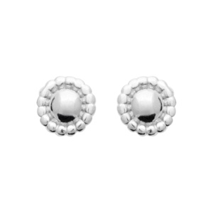 Boucles d'oreilles puces en argent 925 rhodié.