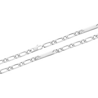 Bracelet gourmette identité pour homme en argent 925/000 rhodié.