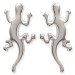 Boucles d'oreilles Salamandre en argent 925/000 rhodié.