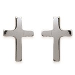 Boucles d'oreilles Croix en argent 925/000 rhodié.