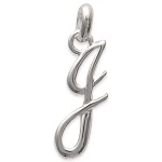 Pendentif en argent 925/000 rhodié. Lettre J.