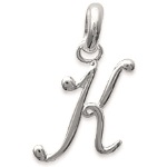 Pendentif en argent 925/000 rhodié. Lettre K.