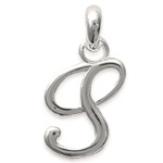 Pendentif en argent 925/000 rhodié. Lettre S.