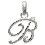 Pendentif en argent 925/000 rhodié. Lettre B.