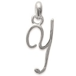 Pendentif en argent 925/000 rhodié. Lettre Y.