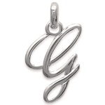 Pendentif en argent 925/000 rhodié. Lettre G.