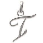 Pendentif en argent 925/000 rhodié. Lettre I.