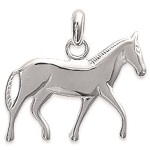 Pendentif Cheval en argent 925/000 rhodié.