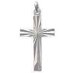 Pendentif Croix en argent 925/000 rhodié.