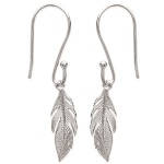 Boucles d'oreilles feuilles en argent 925/000 rhodié.