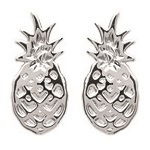 Boucles d'oreilles ananas en argent 925/000 rhodié avec fermoir tige/poussette.