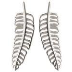 Boucles d'oreilles plumes en argent 925/000 rhodié.