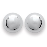 Boucles d'oreilles demi-boules en argent 925/000 rhodié.