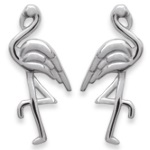 Boucles d'oreilles Flamand rose en argent 925/000 rhodié.