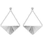 Boucles d'oreilles pendantes triangles en argent 925/000 rhodié.