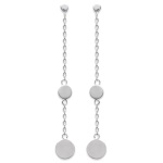 Boucles d'oreilles pendantes en argent 925/000 rhodié.