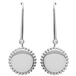 Boucles d'oreilles pendantes en argent 925/000 rhodié.