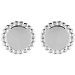 Boucles d'oreilles puces en argent 925/000 rhodié.