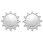 Boucles d'oreilles puces soleil en argent 925/000 rhodié.