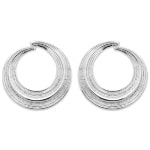 Boucles d'oreilles pendantes cercles en argent 925/000 rhodié.