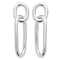 Boucles d'oreilles pendantes composées de deux chaînons en argent 925/000 rhodié.