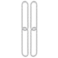 Boucles d'oreilles pendantes composées de chaînage en argent 925/000 rhodié.