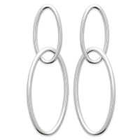 Boucles d'oreilles au motif de chaîne en argent 925/000 rhodié.