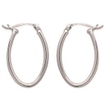 Boucles d'oreilles créoles pendantes en argent 925/000 rhodié.