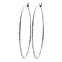 Boucles d'oreilles créoles en argent 925/000 rhodié.