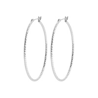 Boucles d'oreilles créoles en argent 925/000 rhodié.