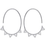 Boucles d'oreilles créoles ovales en argent 925/000 rhodié.