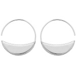 Boucles d'oreilles créoles en argent 925/000 rhodié.