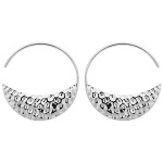 Boucles d'oreilles créoles en argent 925/000 rhodié.