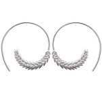 Boucles d'oreilles créoles en argent 925/000 rhodié.