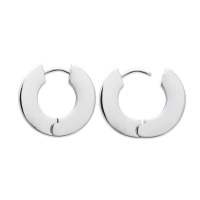 Boucles d'oreilles créoles large en argent 925/000 rhodié.