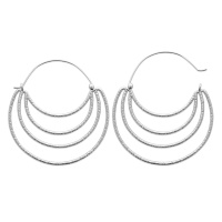 Boucles d'oreilles créoles en argent 925/000 rhodié.