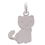 Pendentif Chaton en argent 925/000 rhodié.