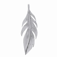 Pendentif plume en argent 925/000 rhodié.