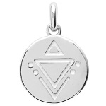 Pendentif rond en argent 925/000 rhodié.