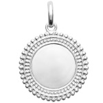 Pendentif rond en argent 925/000 rhodié.