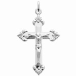 Pendentif crucifix croix avec Jésus en argent 925/000 rhodié.