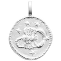 Pendentif signe du zodiaque scorpion en argent 925/000 rhodié.