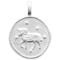 Pendentif signe du zodiaque bélier en argent 925/000 rhodié.