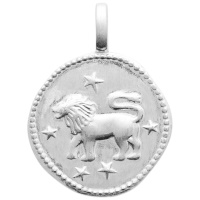 Pendentif signe du zodiaque lion en argent 925/000 rhodié.