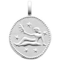 Pendentif signe du zodiaque vierge en argent 925/000 rhodié.