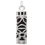 Pendentif Tiki en argent 925/000 rhodié et imitation onyx.